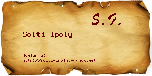 Solti Ipoly névjegykártya